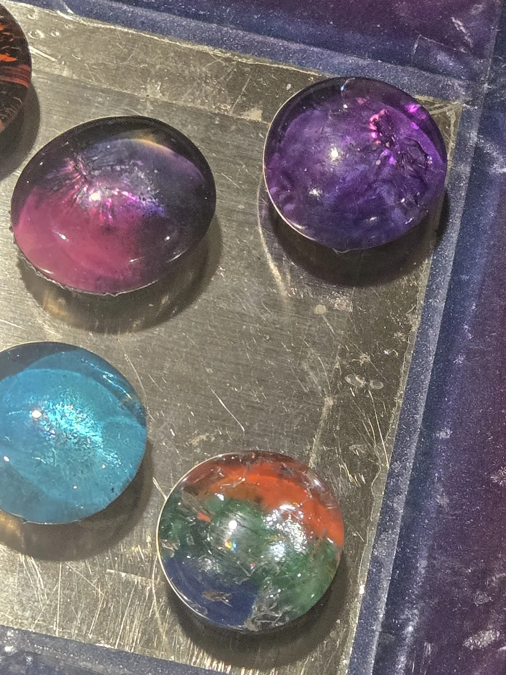 Handmade Colorful Glass Magnets- Set Of 6